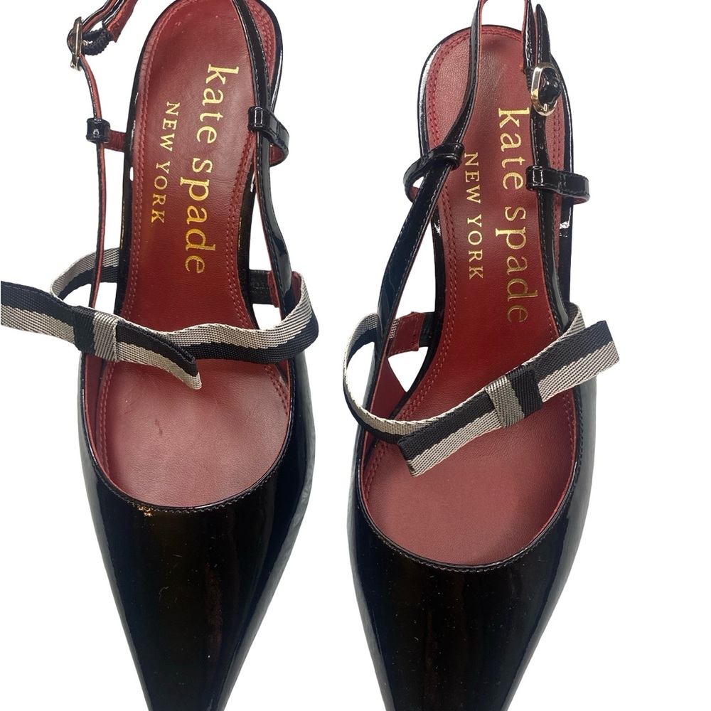 Kate Spade Black Patent Maritza  Leather Heels - Picture 3 of 10